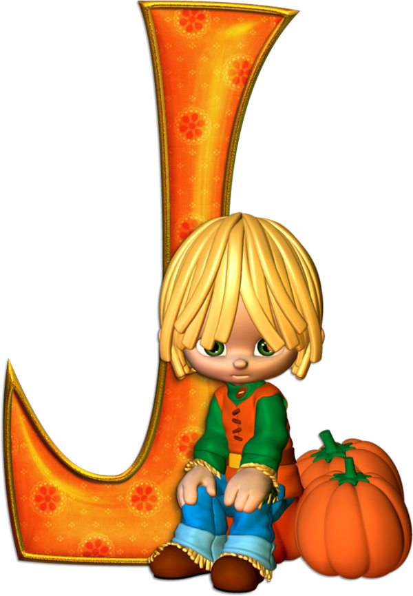 Alphabet Letter L Orange Pumpkin for Halloween - 624x900