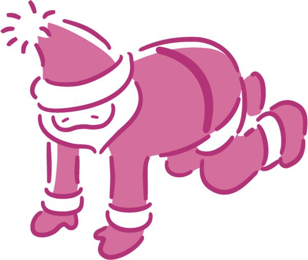 Transparent christmas Pink Cartoon Pony for santa for Christmas