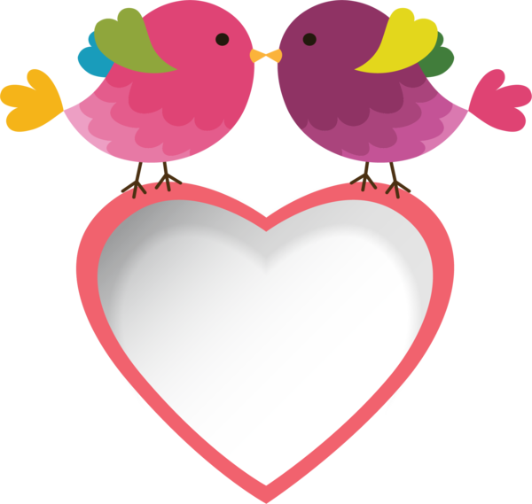 Transparent Bird Wedding Invitation Love Pink Heart for Valentines Day