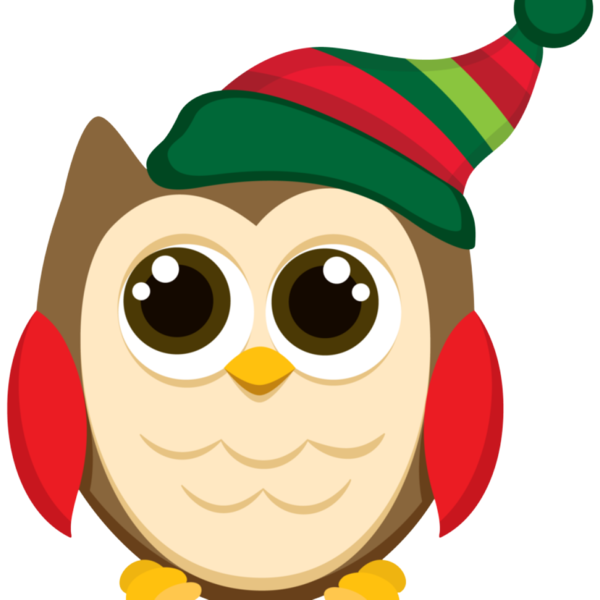 Transparent Owl Cartoon Fictional Character for Christmas