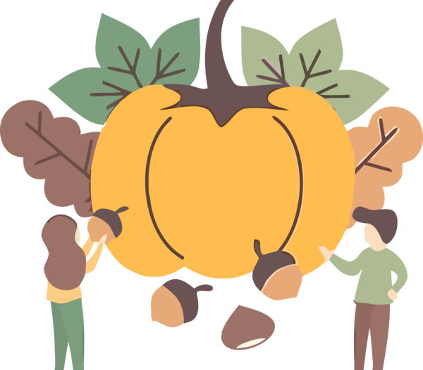 Transparent Thanksgiving Cartoon Leaf Fruit for Acorns for Thanksgiving