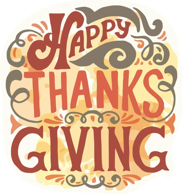 Transparent Thanksgiving Font Text Logo for Happy Thanksgiving for Thanksgiving