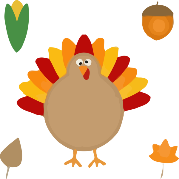 Transparent Thanksgiving Chicken Cartoon Bird for Thanksgiving Turkey for Thanksgiving