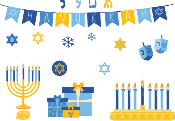 Transparent Hanukkah Hanukkah Yellow Birthday candle for Happy Hanukkah for Hanukkah