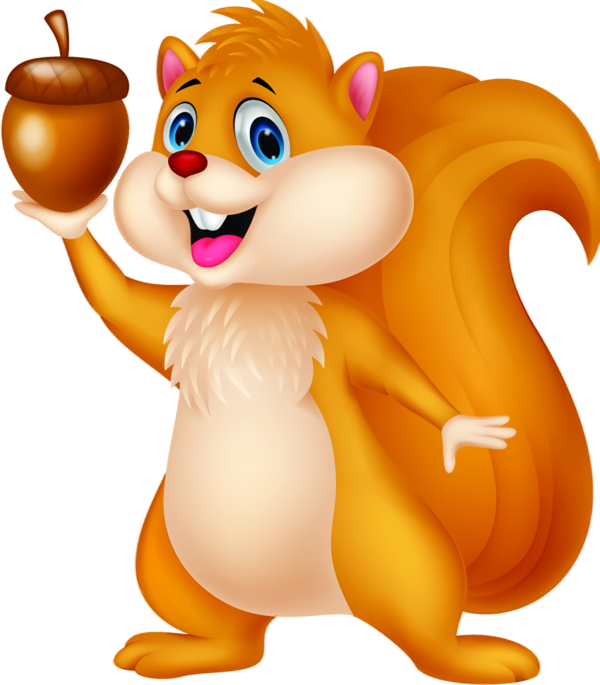 Transparent Thanksgiving Cartoon Squirrel Animal figure for Acorns for Thanksgiving