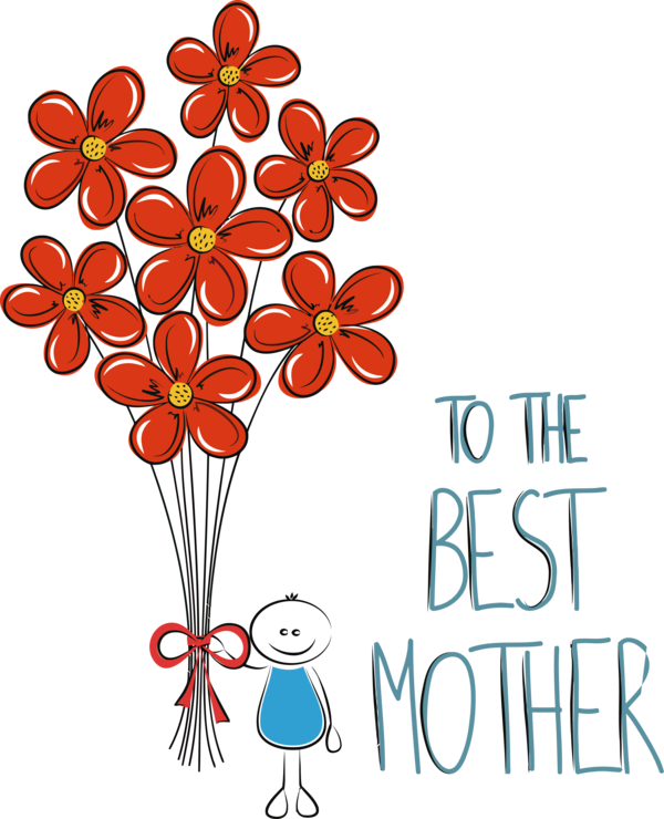 Transparent Mother's Day Flower Orange Plant for Happy Mother's Day for Mothers Day