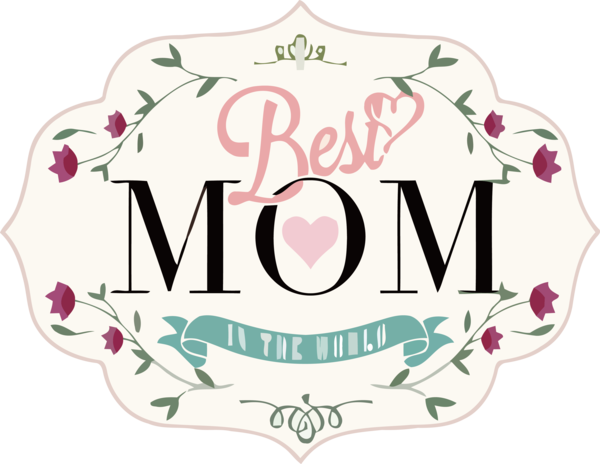 Transparent Mother's Day Text Pink Font for Happy Mother's Day for Mothers Day