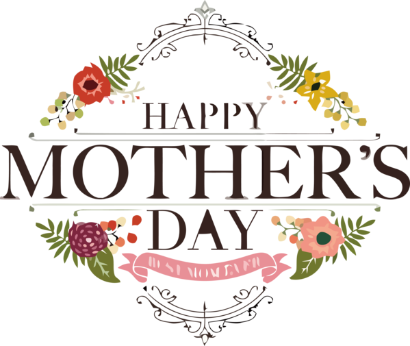 Transparent Mother's Day Text Font Logo for Happy Mother's Day for Mothers Day