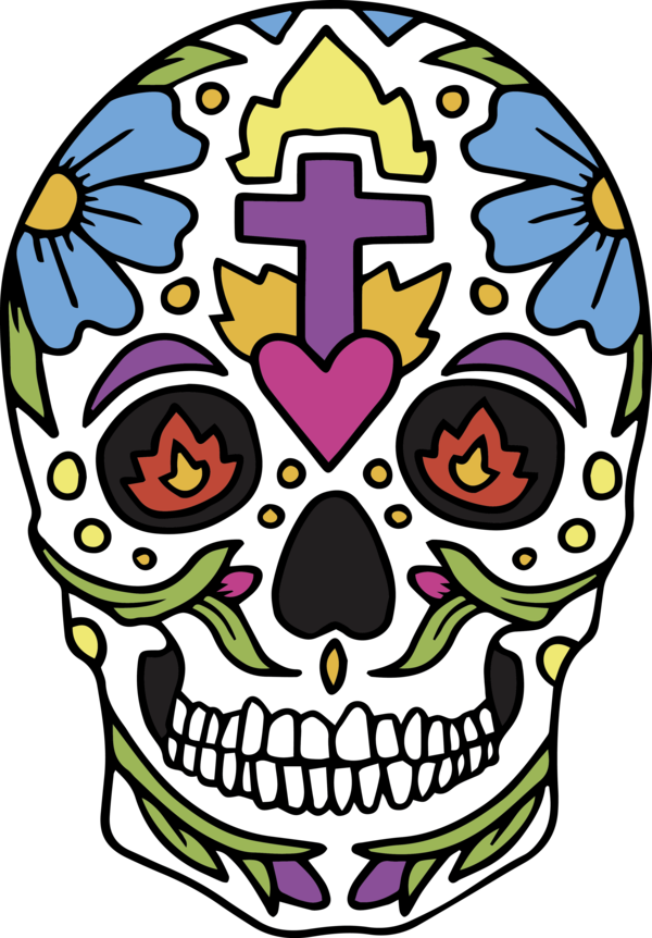 Transparent Cinco de mayo Calavera Skull art Human skull for Mexican Skull for Cinco De Mayo