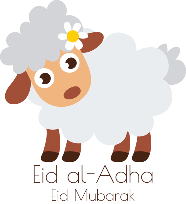 Transparent Eid al-Adha Cartoon Sheep Design for Eid Qurban for Eid Al Adha