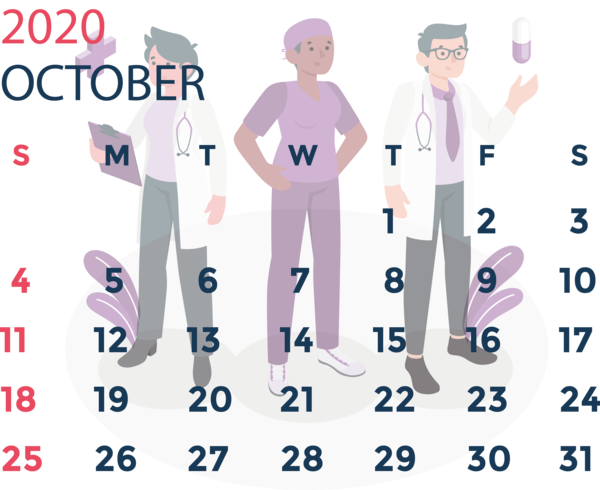 Transparent New Year Health Physician Patient for Printable 2020 Calendar for New Year