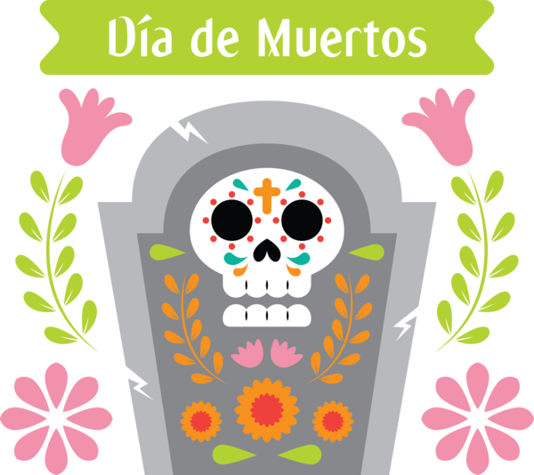Transparent Day of the Dead Drawing Logo Design for Día de Muertos for Day Of The Dead