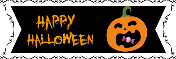 Transparent Halloween Happy Halloween Banner Logo Happiness for Happy Halloween for Halloween