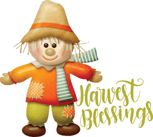 Transparent Thanksgiving Scarecrow Scarecrow Cartoon for Harvest for Thanksgiving