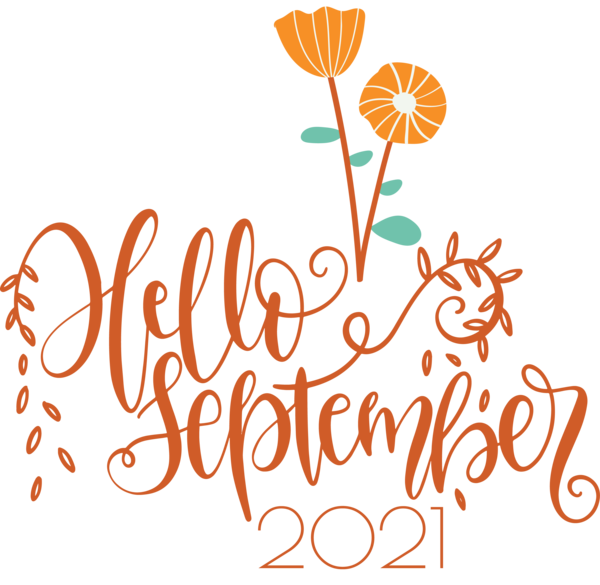 Transparent September 2020 Welcome August Floral Design for Hello September for September
