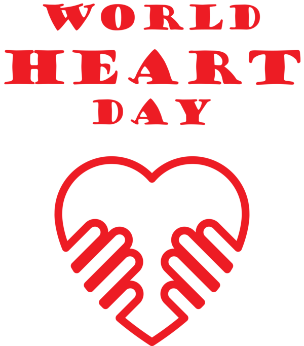 Transparent World Heart Day M-095 Red for Heart Day for World Heart Day