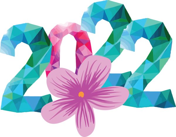 Transparent New Year Flower Design Floral design for Happy New Year 2022 for New Year