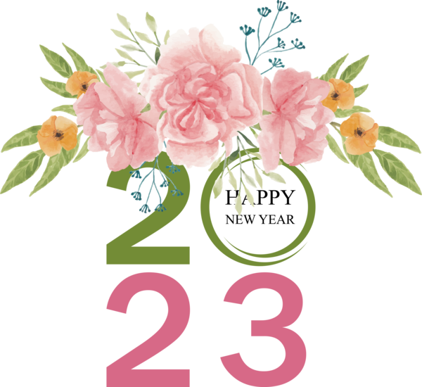 New Year Calendar Floral Design Flower For Happy New Year 2023 Free