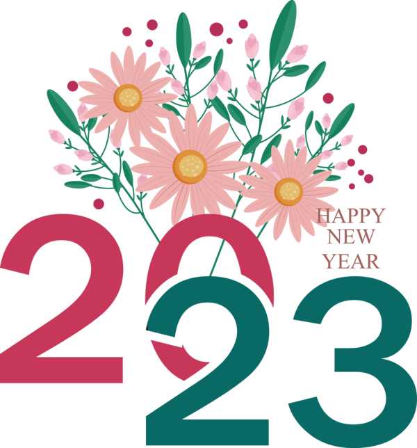 New Year Calendar Floral Design Flower For Happy New Year 2023 Free