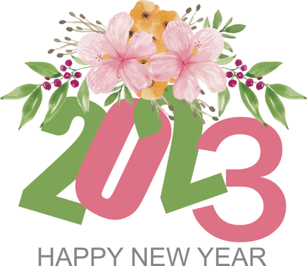 New Year Floral Design 2023 New Year Flower For Happy New Year 2023 For