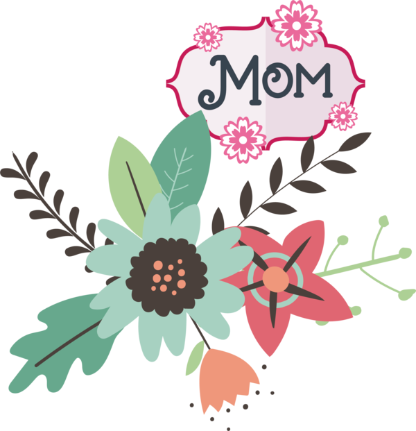 Transparent Mother's Day Clip Art for Fall Design Icon for Super Mom for Mothers Day