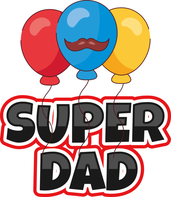 Transparent Father's Day Cartoon Logo Balloon for Happy Father's Day for Fathers Day