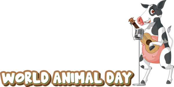 Transparent World Animal Day Guitar Design Cartoon for Animal Day for World Animal Day
