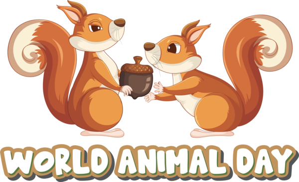 Transparent World Animal Day Squirrels Vector Design for Animal Day for World Animal Day