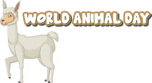 Transparent World Animal Day Goat Llama Sheep for Animal Day for World Animal Day