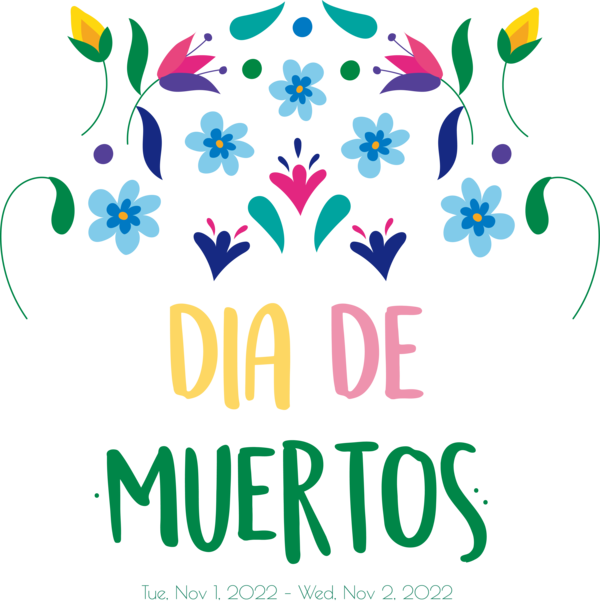 Transparent Day of the Dead Logo Drawing Design for Día de Muertos for Day Of The Dead