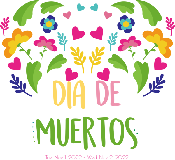 Transparent Day of the Dead Floral design Leaf Flower for Día de Muertos for Day Of The Dead